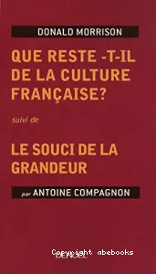 Que reste-t-il de la culture française ? ; souci de la grandeur (Le)