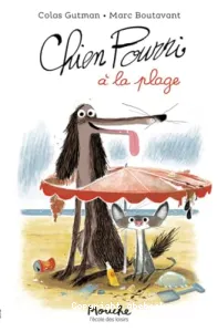 Chien pourri à la plage