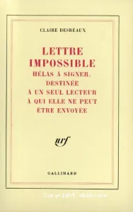 Lettre impossible hélas à signer